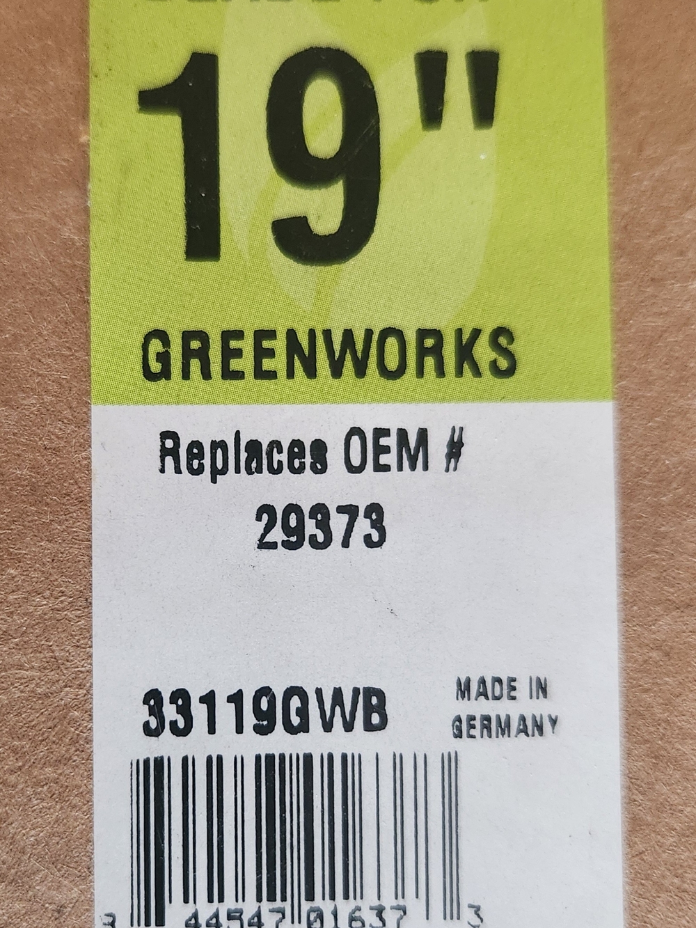Mulching Blade for 19 in. Cut Greenworks Mowers
